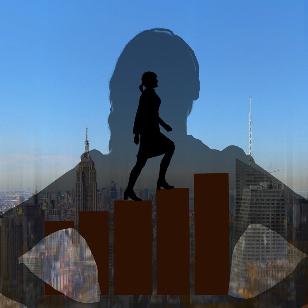 Image illustrant une femme en ascension professionnelle